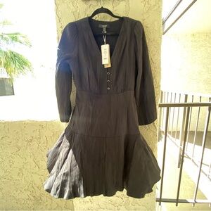 Ever New Danica Crinkle Textured Mini Dress Black NWT Size 8